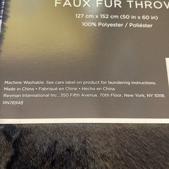 Vera Wang faux fur throw - Picture 5 of 8